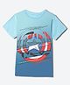 Wear Your Mind Knit Marvel Featuring Half Sleeves Captain America Printed Tee - Sky Blue