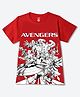 Wear Your Mind Knit Marvel Avengers Featuring Half Sleeves Characters Printed Tee - Red