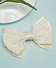 Stol'n Floral Designed Bow Applique Detailed Alligator Hair Clip - Cream