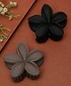 Stol'n Set Of 2 Floral Designed Claw Clip - Grey & Black