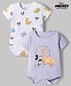 Babyoye Disney Interlock Knit Half Sleeves Onesies with Mickey Mouse Graphic Pack of 2 - Multicolor