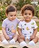 Babyoye Disney Interlock Knit Half Sleeves Onesies with Mickey Mouse Graphic Pack of 2 - Multicolor