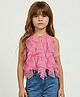 Taffykids Knit Sleeveless Ruffle Detailed Top - Pink