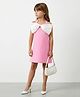 Taffykids Knit Sleeveless Bow Applique Detailed Dress - Pink & White