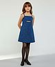 Taffykids Woven Sleeveless Solid Dress - Blue