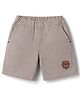 Olio Kids Cotton Knit Above Knee Length Shorts with Embroidery - Grey