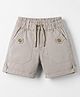 Olio Kids Cotton Knit Above Knee Length Solid Shorts - Grey