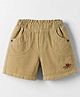 Olio Kids Cotton Knit Above Knee Length Shorts with Embroidery - Khaki