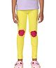 PILOLO Cotton Knit Thread Work Embroidered Leggings - Yellow