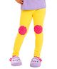 PILOLO Cotton Knit Thread Work Embroidered Leggings - Yellow