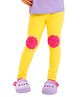 PILOLO Cotton Knit Thread Work Embroidered Leggings - Yellow