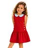 PILOLO Cotton Knit Sleeveless Solid Dress - Red