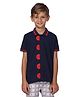 PILOLO Cotton Knit Half Sleeves Abstract Printed Shirt - Navy Blue