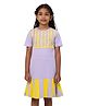PILOLO Cotton Knit Half Sleeves Lace Embellished Dress - Lavender