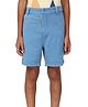 PILOLO Denim Knit Solid Shorts - Blue