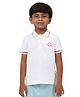 PILOLO Cotton Knit Half Sleeves Brand Name Embroidered Polo Tee - White