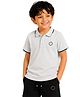 PILOLO Cotton Knit Half Sleeves Brand Name Embroidered Polo Tee - Grey