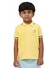 PILOLO Cotton Knit Half Sleeves Brand Name Embroidered Polo Tee - Yellow
