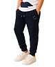 PILOLO Cotton Knit Solid Joggers - Navy Blue