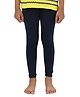 PILOLO Cotton Knit Solid Leggings - Navy Blue