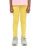 PILOLO Cotton Knit Solid Leggings - Yellow