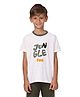 PILOLO Cotton Knit Half Sleeves Jungle Fun Text Printed Tee - Grey
