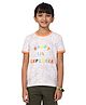 PILOLO Cotton  Knit Half Sleeves Happy Lil Explorer Text Printed Tee - Grey