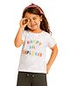 PILOLO Cotton  Knit Half Sleeves Happy Lil Explorer Text Printed Tee - Grey