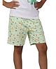 PILOLO Cotton Knit Animals Printed Shorts - Green
