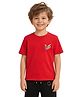 PILOLO Cotton Knit Half Sleeves Abstract Printed Tee - Red