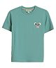 PILOLO Cotton Knit Half Sleeves Eyes Printed Tee - Green