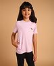 PILOLO Cotton Knit Half Sleeves Eyes Printed Tee - Lavender