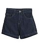 PILOLO Denim Knit Solid Shorts - Navy Blue