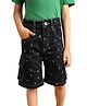 PILOLO Denim Knit Stars Printed Shorts - Navy Blue