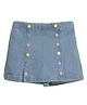 PILOLO Denim Knit Abstract Detailed Skort - Blue