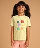 PILOLO Cotton Knit Half Sleeves Geometric Printed Tee - Green