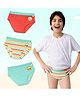 SuperBottoms Bamboo Knit Pack Of 3 Striped & Animal Printed Briefs - Multi Colour