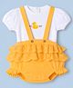 Babyhug 100% Cotton Interlock Knit Half Sleeves Onesies With Duck Embroidery - Orange
