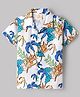 Rikidoos Cotton Woven Half Sleeves Shirt With Tropical Print - White
