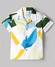 Rikidoos Cotton Woven Half Sleeves Printed Shirt - White & Green