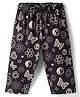 CUCUMBER Sinker Knit Butterfly Printed Capri - Black