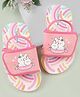Babyoye Backstrap Closure Bunny Printed Sliders - Pink