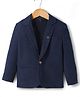 Rikidoos Cotton Woven Full Sleeve Solid Color Blazer - Navy Blue