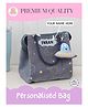 Rosada Universe Personalised DIY Tote Tifin Bag Water Resistant Kids Bag with Name Kit Black - 8 Inches