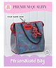 Rosada Glow Dino DIY Personalised Tote Bag, Water Resistant Multipurpose Kids Bag with Alphabet Name Kit & Toy Hanging Navy Blue Med / Std - 11 inches