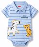 Babyhug 100% Cotton Interlock Knit Half Sleeves Polo Collar Cub Printed Onesie - Multicolour