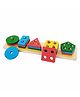 Wudly Wooden Shape Sorting Stack Toy for Kids  Montessori Shape Learning Puzzle Board