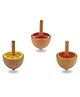 Wudly Wooden Spinning Tops Toy Set for Kids  Fruit Theme Spinning Top Play Toy
