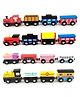 Wudly Wooden Mini Train Toy Set for Kids  Colorful Engine & Wagon Vehicle Toy Set