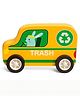 Wudly Wooden Garbage Truck Toy for Kids  Cartoon Trash Vehicle Pretend Play Toy